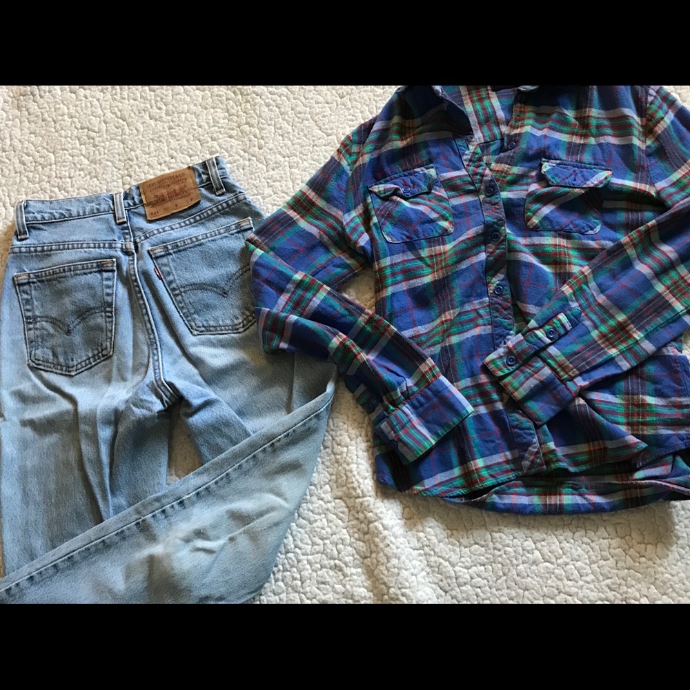 Urban outfitters BDG  blue flannel top